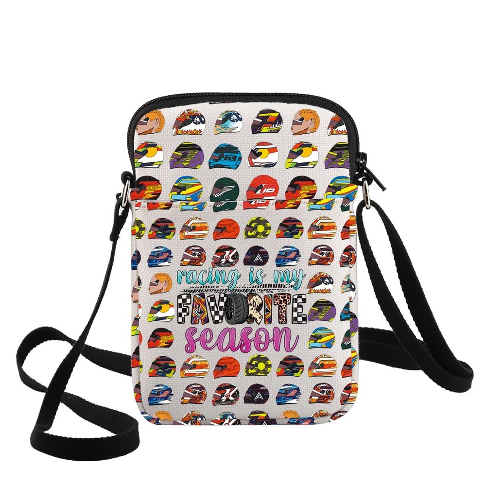 Racer Helmet Crossbody Bag Racing Fans Gift Racing Is My Favorite Season :^)